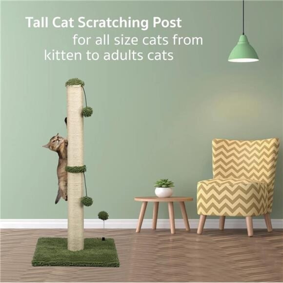 34“ Tall Cat Scratching Post Basics Kitten Scratcher Sisal Scratch Posts Trees - Picture 5 of 8
